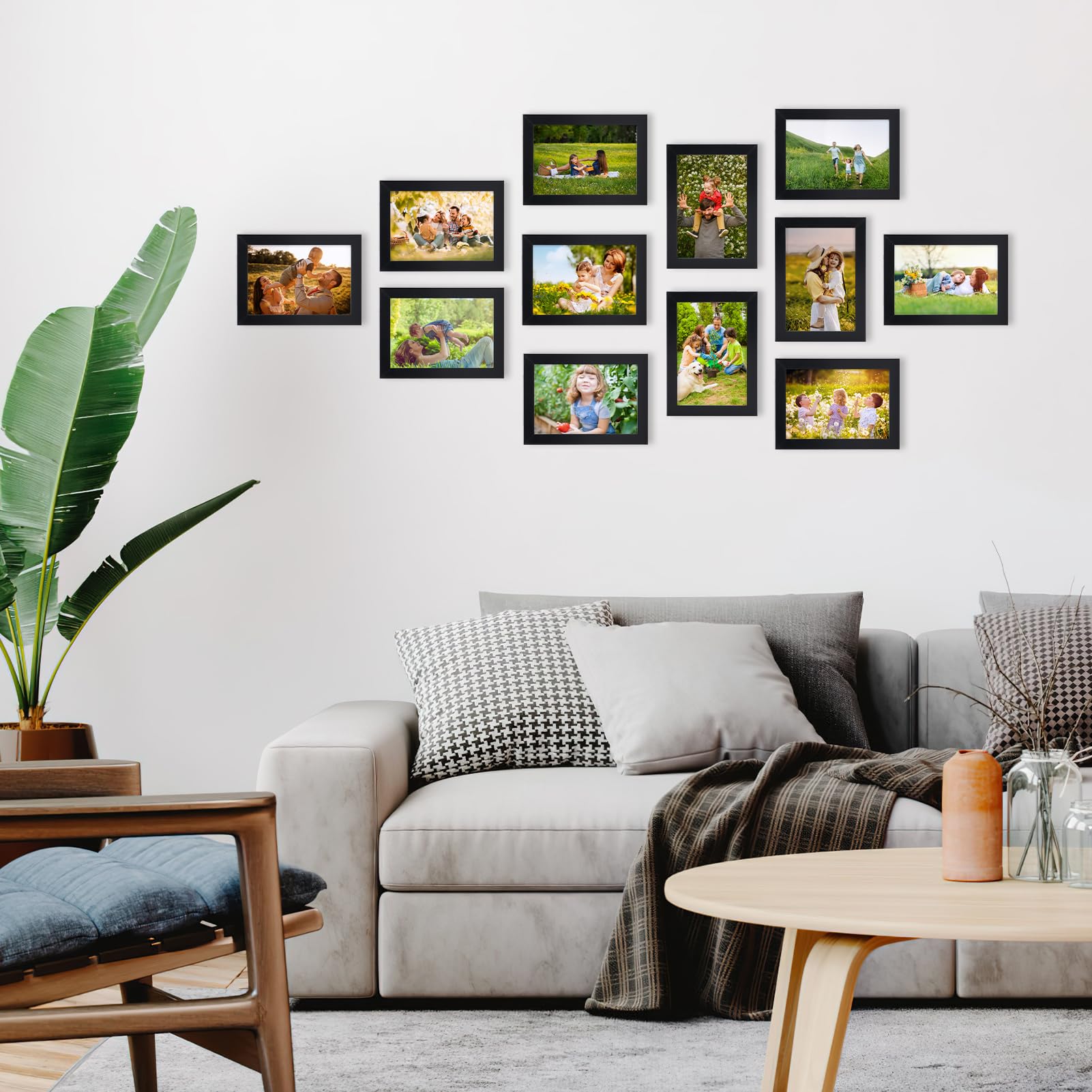 Hoikwo Juego de 18 marcos de fotos de 3.5 x 5 pulgadas, marcos de fotos negros a granel sin pantalla, póster de fotos de 11 x 14 pulgadas, certificado para pared galería o mesa