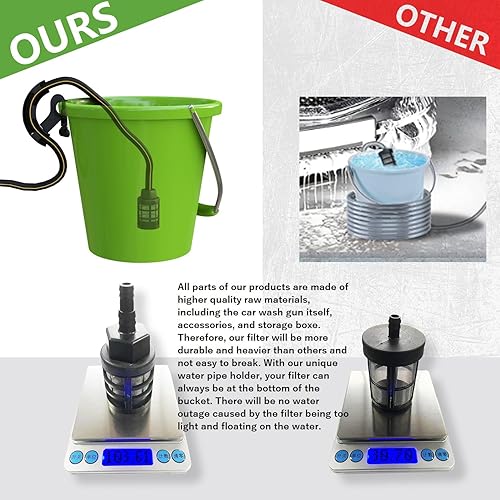 Miniatura 7 de Lavadora a presión inalámbrica, lavadora de energía portátil de 1060 PSI con batería de superpotencia de 5.0 Ah, ajuste de 3 velocidades2.8 GPM,