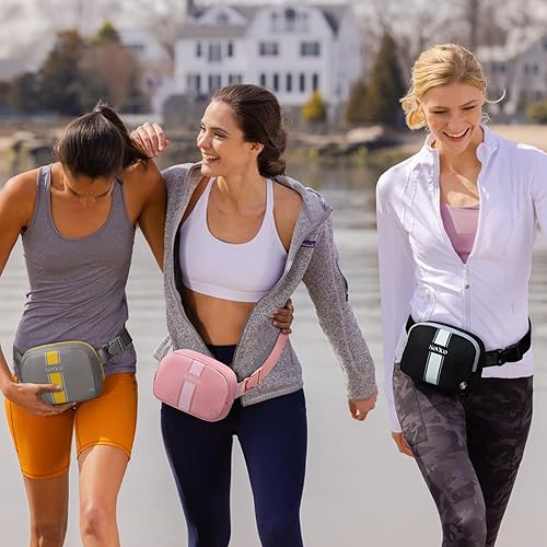 Miniatura 7 de Riñonera de moda para mujer, riñonera con correa ajustable, riñonera para viajes, entrenamiento, correr, senderismo, A9. Marrón, Riñonera de moda