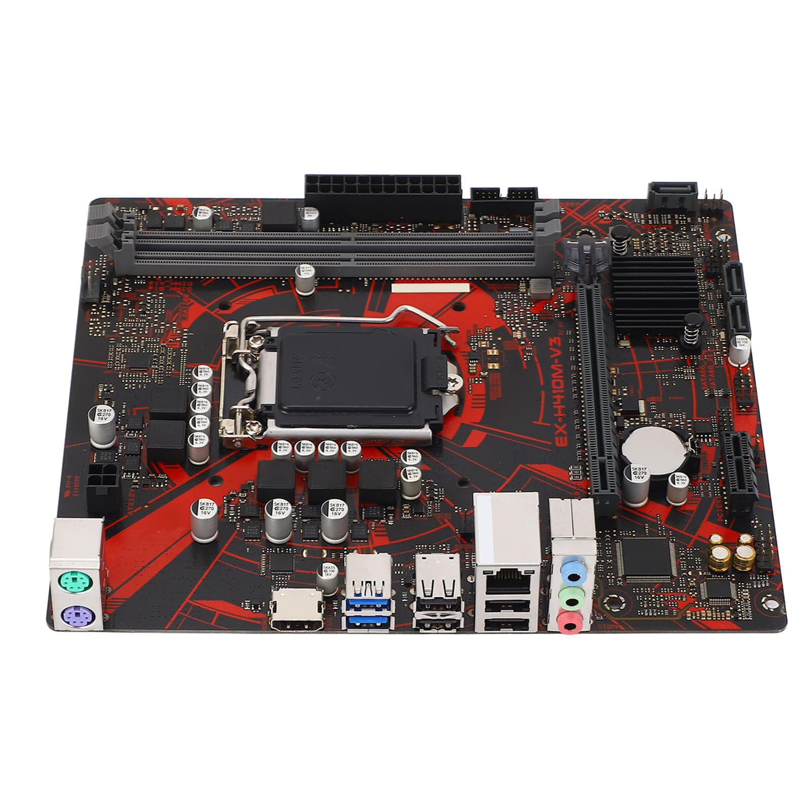 EX H410M V3 Scheda Madre per Computer, 2 DDR4 DIMM 64GB ATX PCI E 3.0 Scheda Madre per LGA 1200, per Core 10th Gen, 1x PCIE X16, HDMI, USB2.0