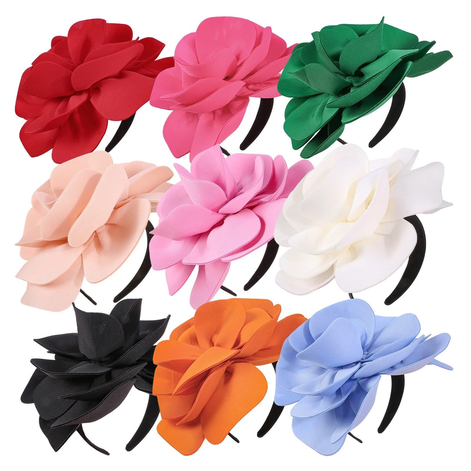 Cappelli Fascinator Cappello Fascinator in Tessuto Grande Copricapo Fiore Chapeau Cerimonia Mariage Cappello fascinatori da Donna(White)