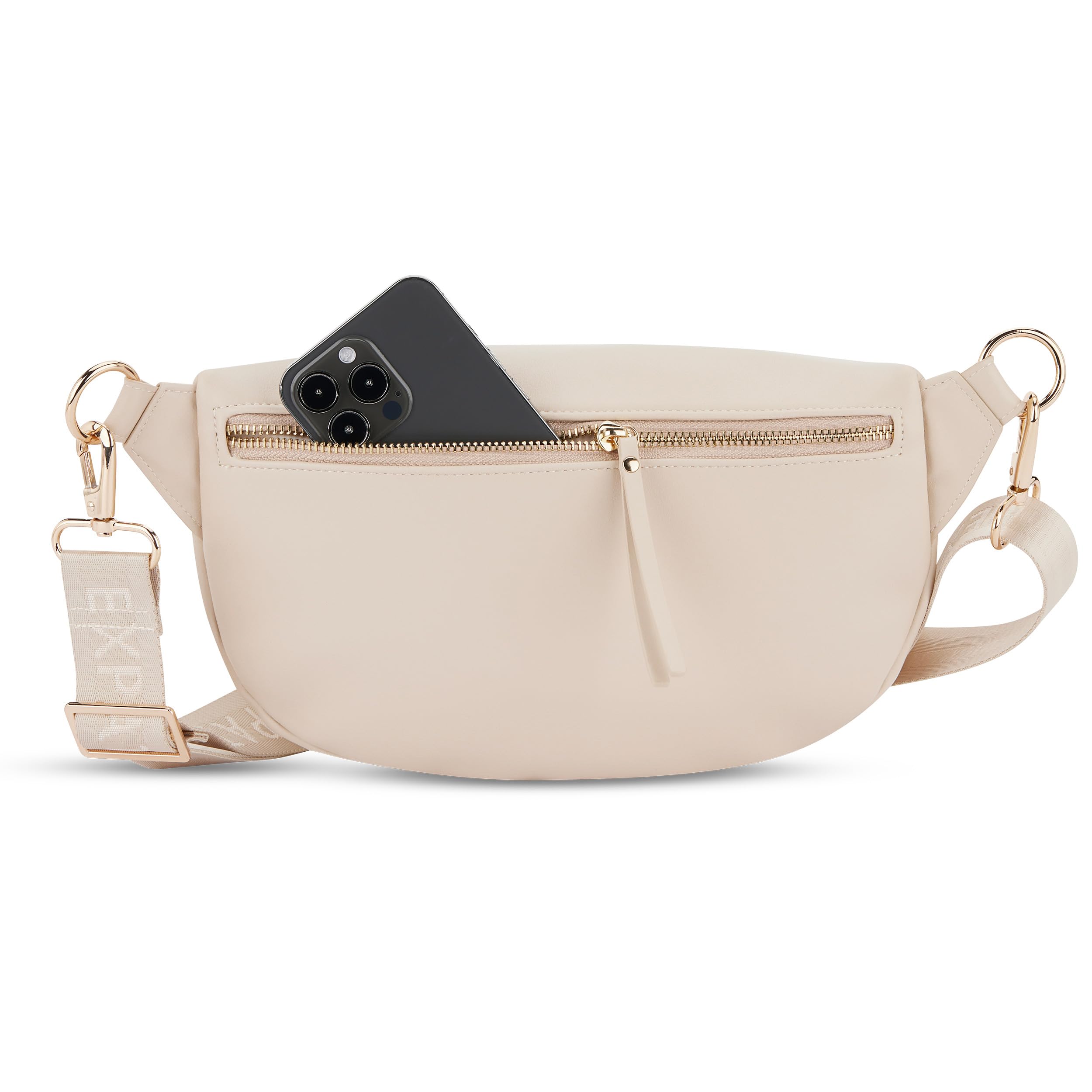 Expatrié Bauchtasche Damen Beige - Alice Medium - Gürteltasche für Festival, Reisen & Alltag aus Veganem Leder - Brusttasche Stylisch - Wasserabweisend