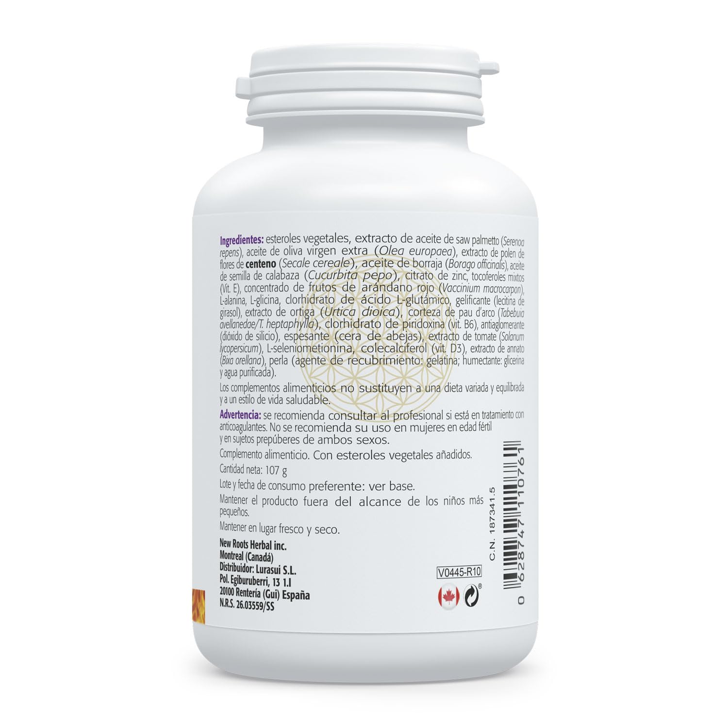 SURA VITASAN Prosta 60 Perlas – 18 Ingredientes para Salud de la Próstata con Saw Palmetto, Ortiga, Polen, Esteroles Vegetales y Zinc – Función Urinaria Normal