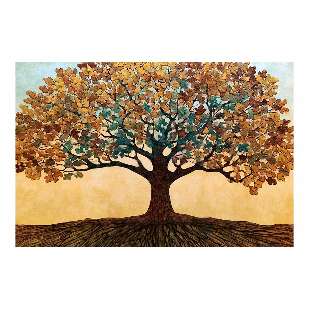 HOQIU Wall Pictures Whites Blooms Tree Decor tree poster, landscape wall art, for Living Room Bedroom Bathroom.(Multicolor)-30x40cm Unframed