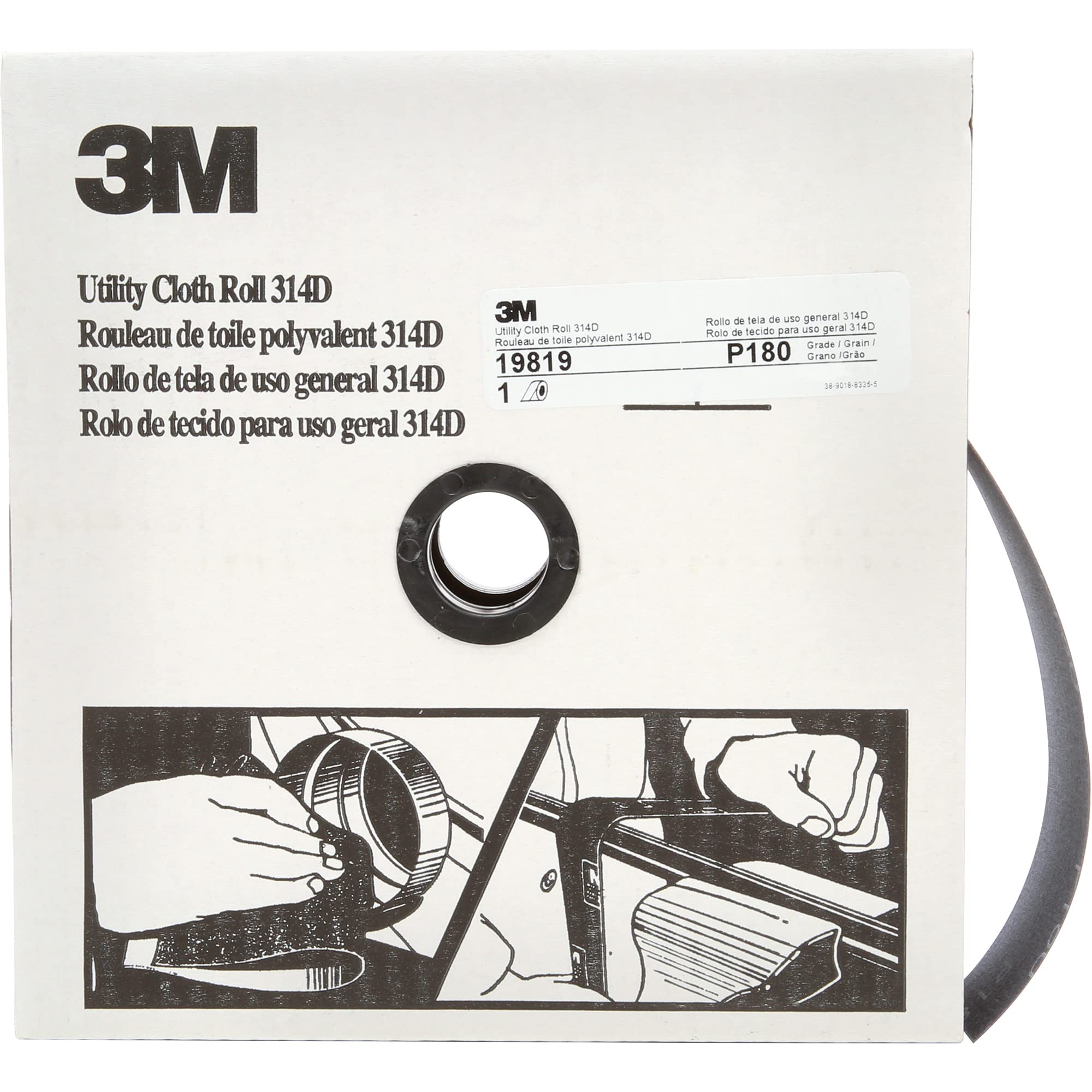 3M Utility Cloth Roll 314D, 2 in x 50 yd P50 X-weight