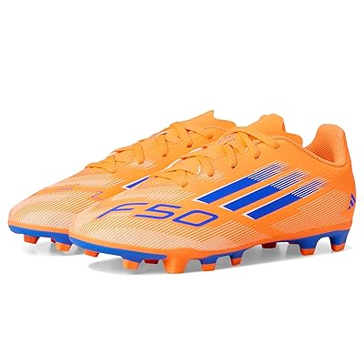 adidas Kids F50 Club Firm Ground/Multi Ground Cleats (Little Kid/Big Kid) Kids Shoes Beam Orange/Lucid Blue/White