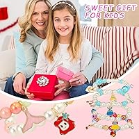 Vista 6 de PinkSheep Bracelets for Kids Girls Pearl Bead Bracelets Teen Jewelry Set Party Favor Costume Princess Pretend Play,Beaded Stretch Charm Bracelet Set