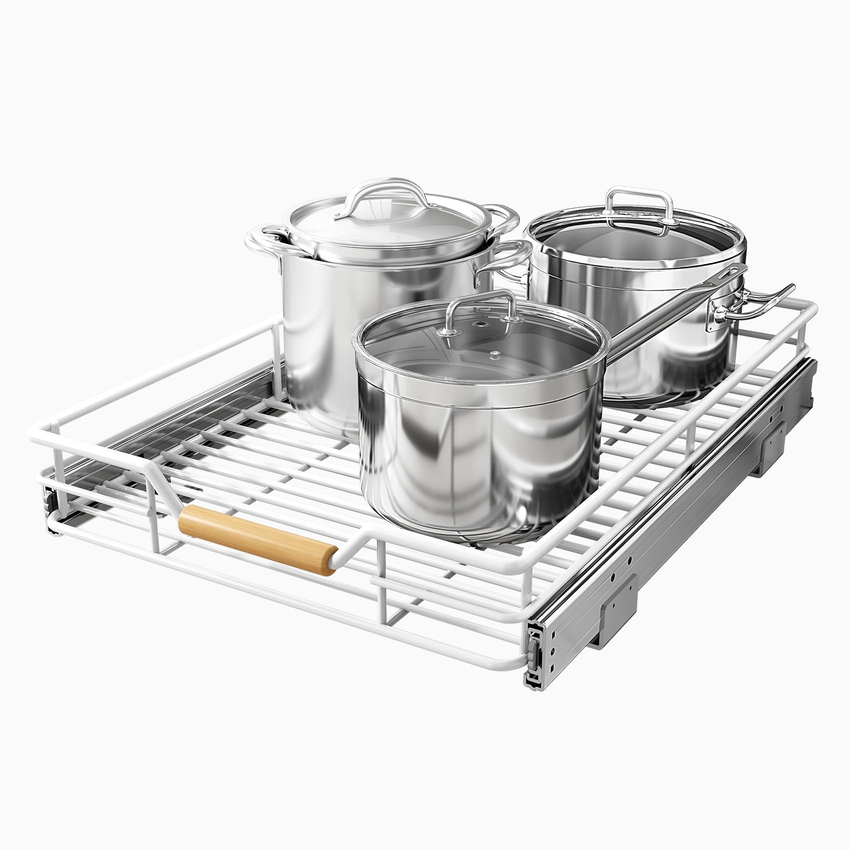 Pull out Cabinet Organizer,Heavy Duty Smooth Sliding Under Cabinet Shelves for Pots and Pans,Roll out Drawers with Thickened Chrome Plating,Slide out Drawers for Home Kitchen Pantry(18"W X 21"D)