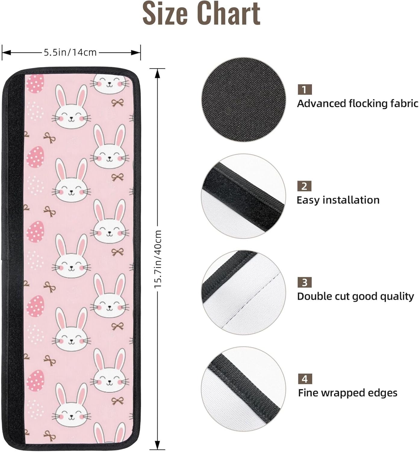 Refrigerator Handle Covers Set of 2 Washable Neoprene Fridge Door Protectors Spring Easter White Rabbit Eggs Bows Pink Kitchen Appliance Decor Gift