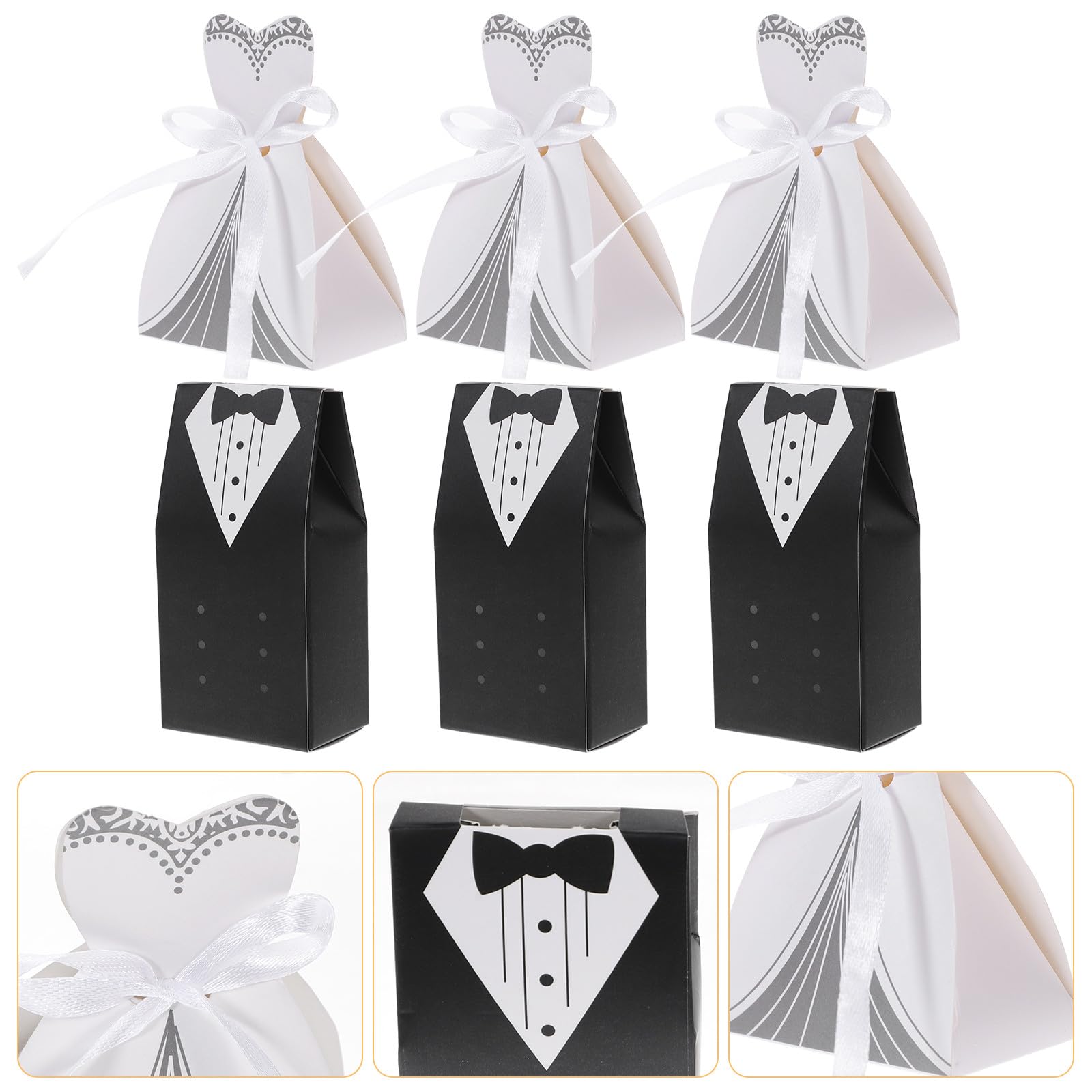 Scatole Dolci Matrimonio Sposo Sposa 100 Pezzi in Carta