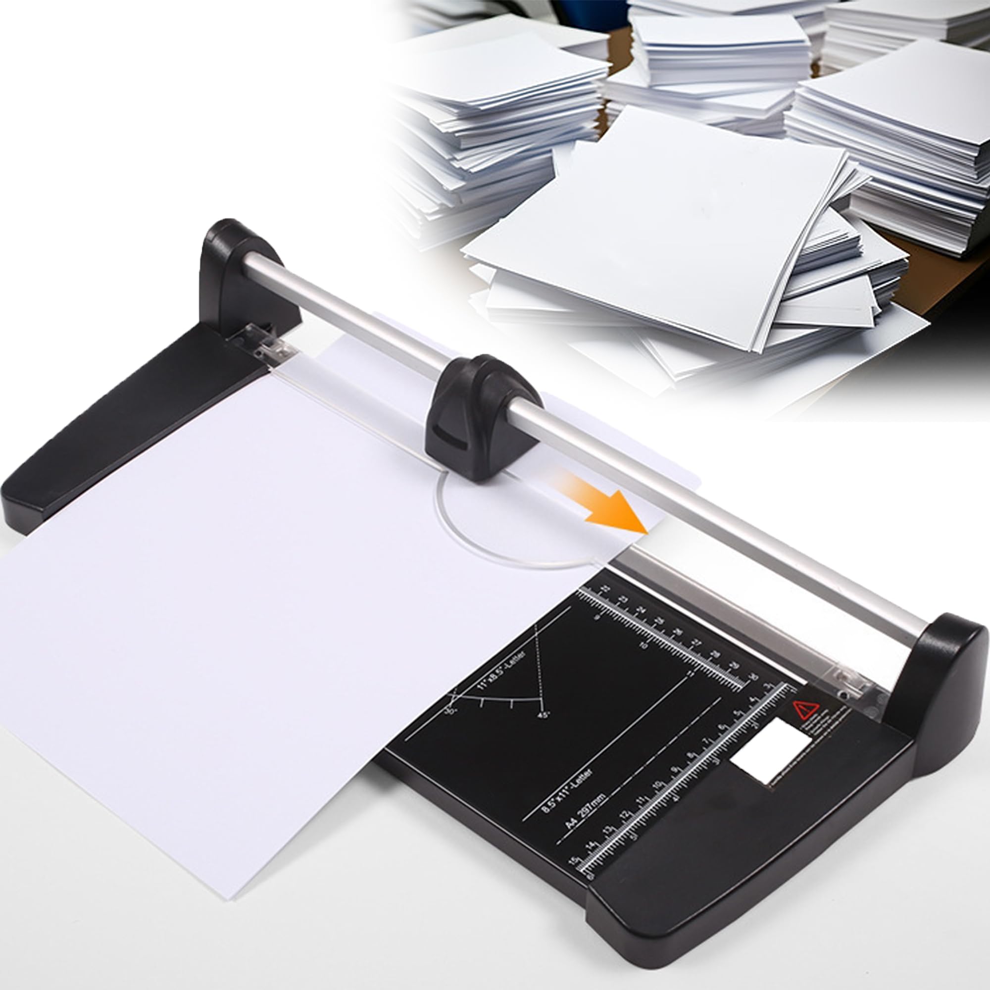 Taglierina per carta A2, taglierina per carta in titanio da 60 cm con protezione di sicurezza automatica per carta artigianale, coupon, etichette e cartoncino