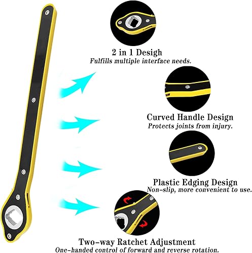 Miniatura 7 de QISF Juego de 4 llaves para automóvil, 14 a 20 pulgadas con enchufes estándar de 0.670.79 pulgadas, 0.860.86 pulgadas + llave de trinquete hexagonal