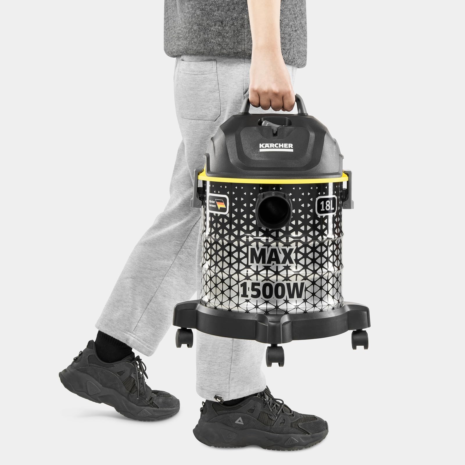 Karcher DVAC 1500 Bagless Vacuum Cleaner – Powerful Cyclone Technology with HEPA Filter and Easy Dust Container