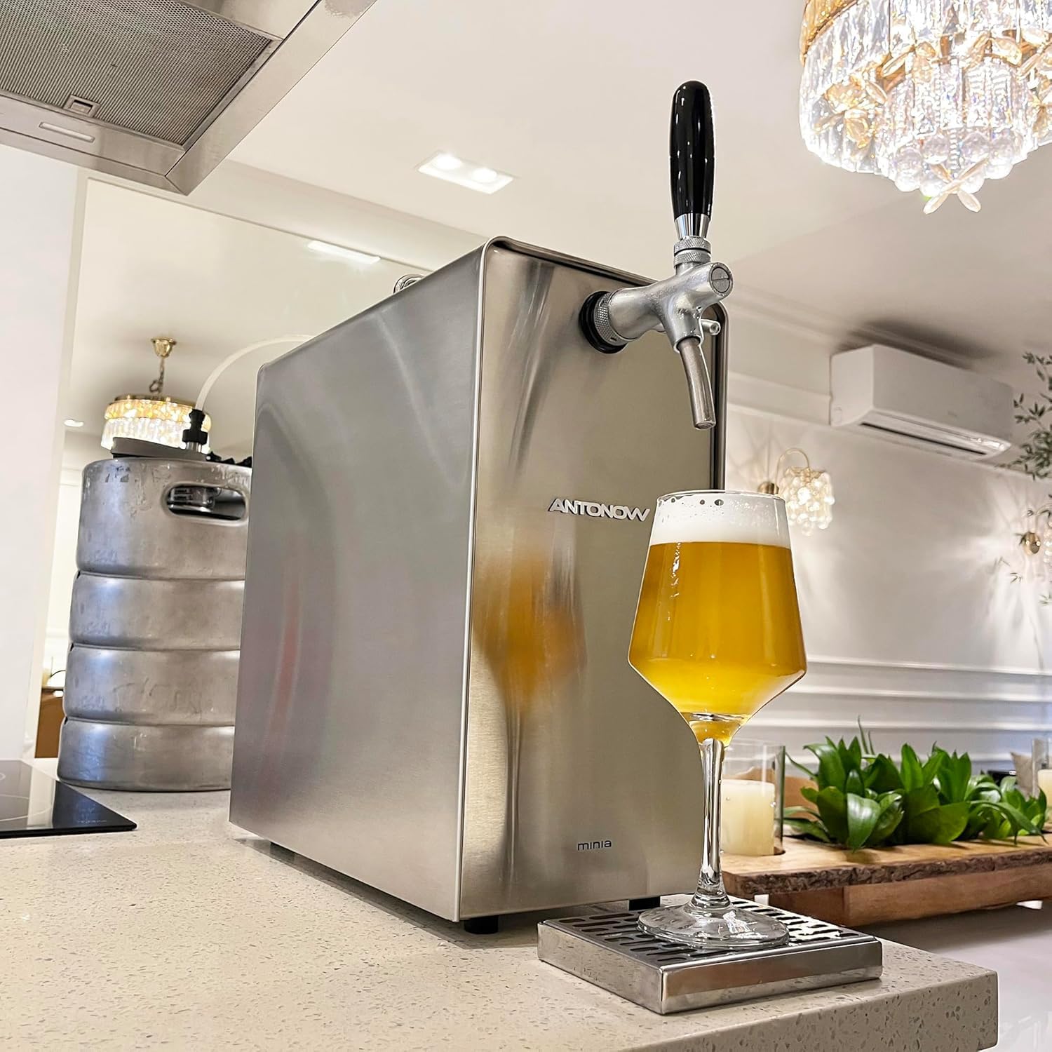 Antonow Kegerator Countertop Cold Draft Beer Dispenser In Brushed Aisi 304 Stainless Steel For Summer Kitchen on Fridge.com - View 2