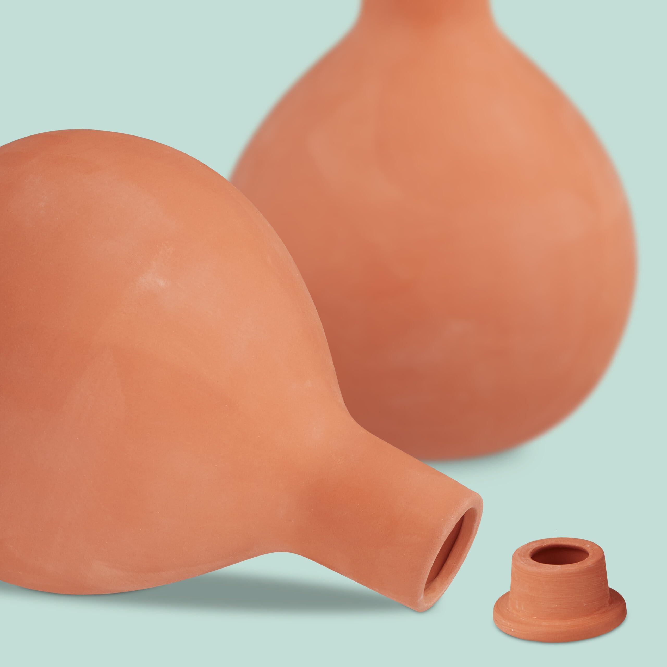 Relaxdays Ollas Lot de 2 Pots d'argile pour arrosage près des Racines, Plate-Bande surélevée et Serre, Moins de pertes d'eau, Terre Cuite 1,5 l, Terracotta