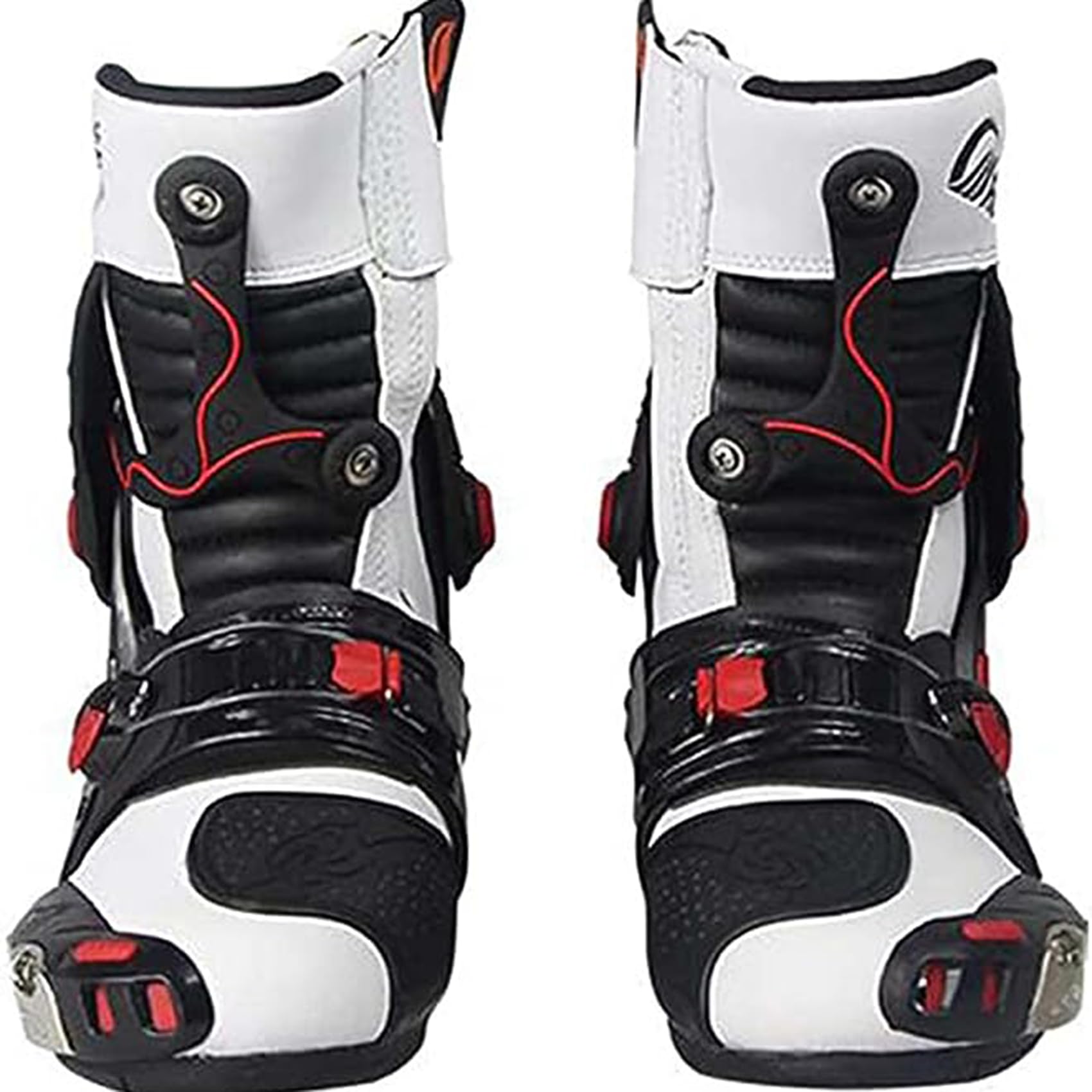 DJFOG Botines cortos de moto para hombre Zapatos de moto pesados de cuero de microfibra Botas de motocross impermeables