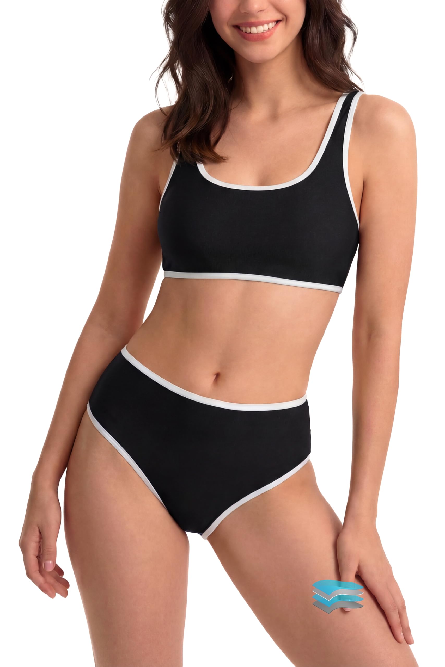 beautikini Period Swimwear Sporty Two Piece Menstrual Swimsuits Leakproof Bikini Set Bathing Suits for Teen Girls Women-picture-24
