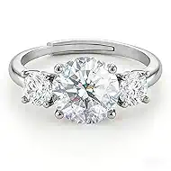 Engagement Rings for Women, Wedding Band for Women，Brilliant D Color VVS1 Clarity Lab Created Rings 14K White Gold Vermeil Ring for Women Jewelry Gifts Adjustable Ring 4-10