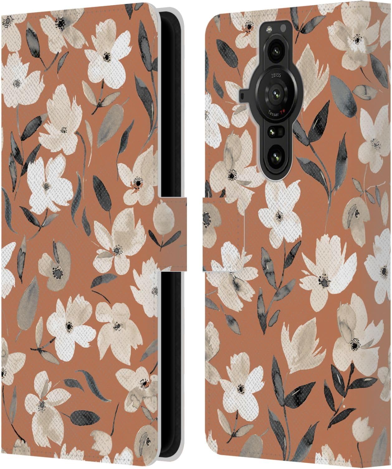 Head Case Designs Officially Licensed Ninola Fresh Fall Flowers Copper Nature Bold Leather Book Wallet Case Cover Compatible With Sony Xperia Pro-I