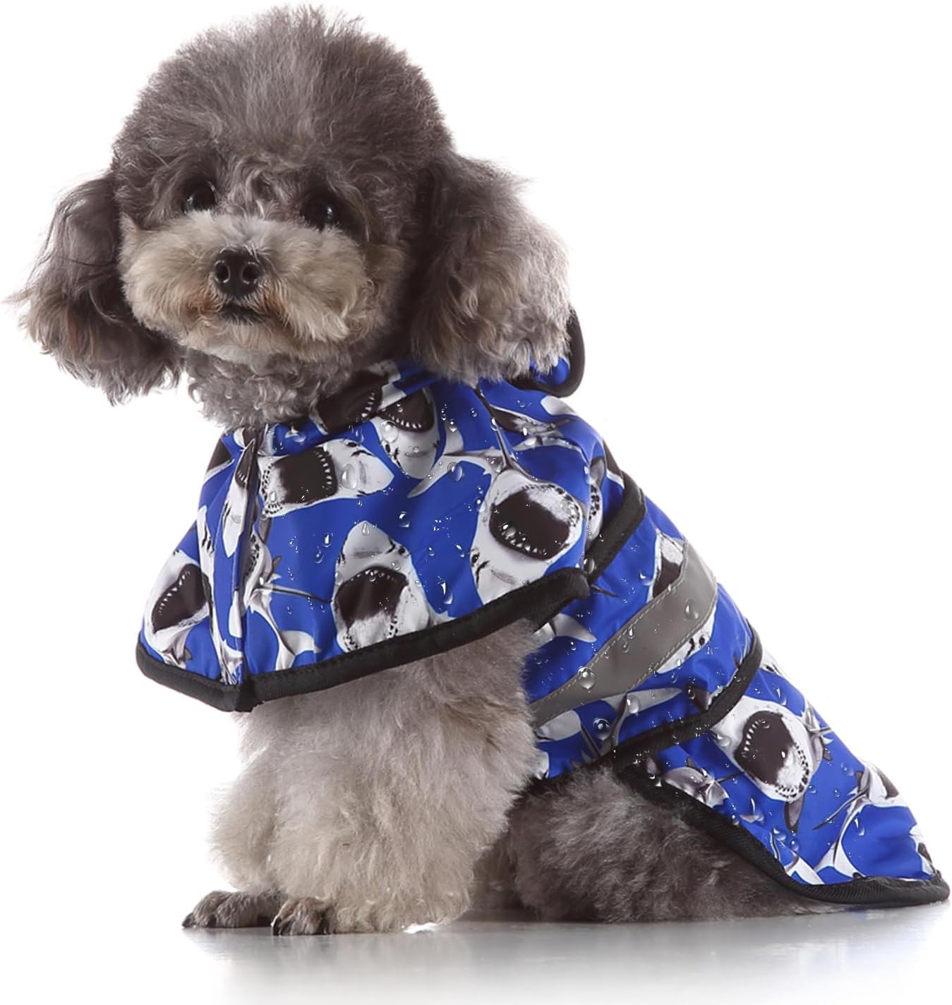 Dog Raincoat, Waterproof Windproof Rain Jacket with Reflective Strips and Leash Hole, Adjustable Fit Rain Coat for Small Medium Large Extra Large Dogs, Full-Body Coverage, Yellow, Large