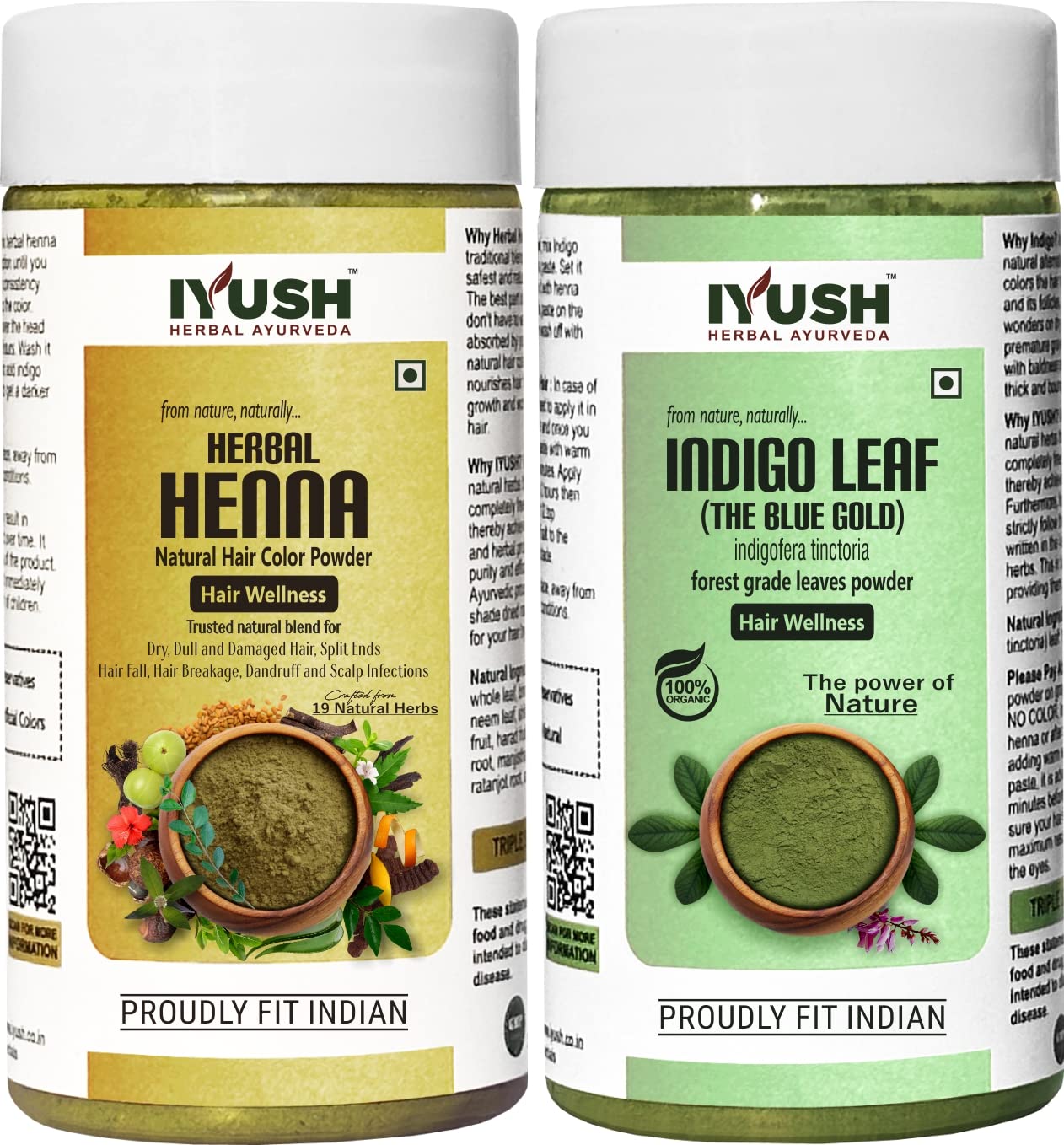 IYUSH Herbal Ayurveda Herbal Henna and Indigo Powder – 500gm | Indigo Powder Organic for Hair and Herbal Mehndi for Hair Color | Natural Hair Colour without Chemical | Herbal Hair Colour | 250gm each-picture-23