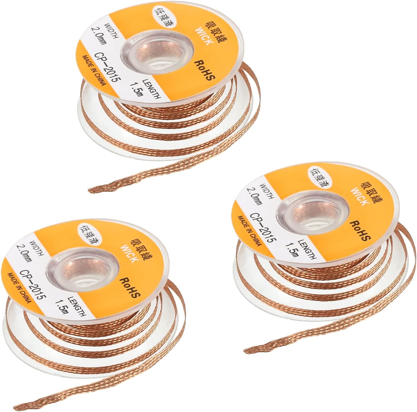 MECCANIXITY Solder Wick Braid NoClean Desoldering Wick Braid 0.08 Inch Width 4.92 Feet Length