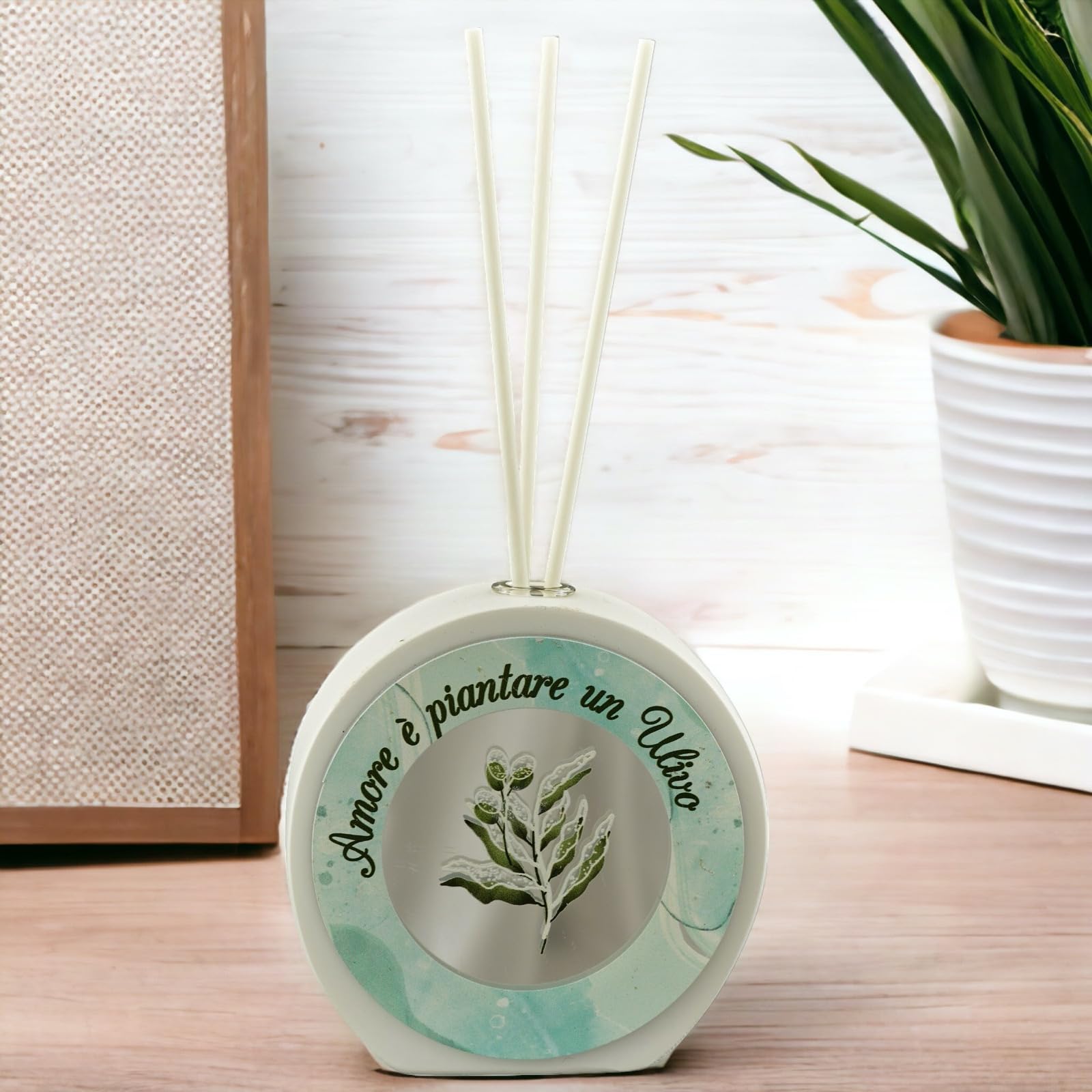 Doni Bomboniere Matrimonio 4PZ Diffusore Essenza con Ramoscello di Partecipazioni Utili 50 Anniversario Nozze Particolari Ulivo E Frase Amore È Piantare Un Idee Regalo Complete Originali Economiche