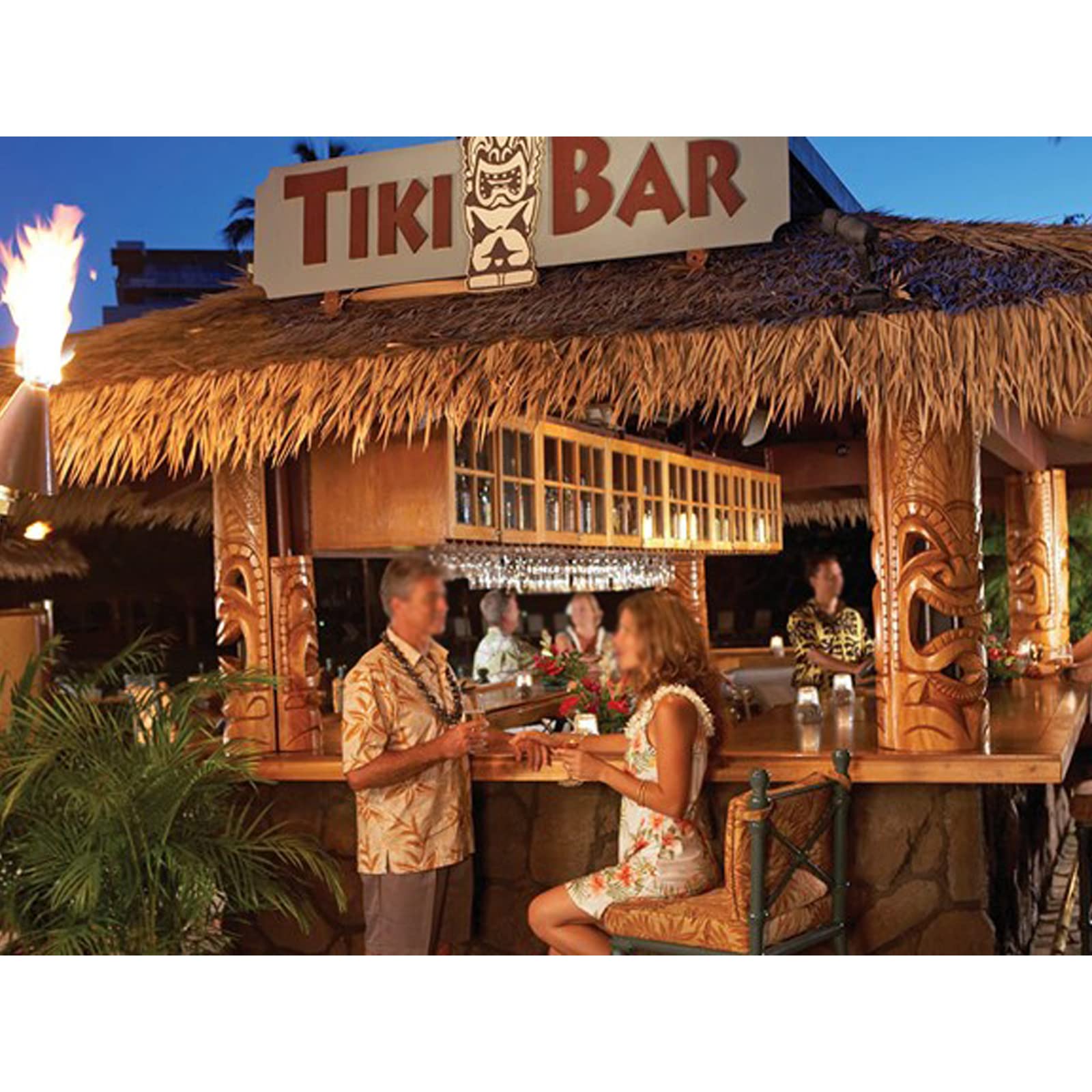 YANGUANG Reetdach Schindel Palmgras-Rolle 0,5x1-10m Palmdach Paneele Künstliche Strohfliesen Flammhemmendes Anti-Aging für Tiki-Bar Garten Poolbar Hawaii Strandschir, Keine Wart(Size:10m/32.8ft)