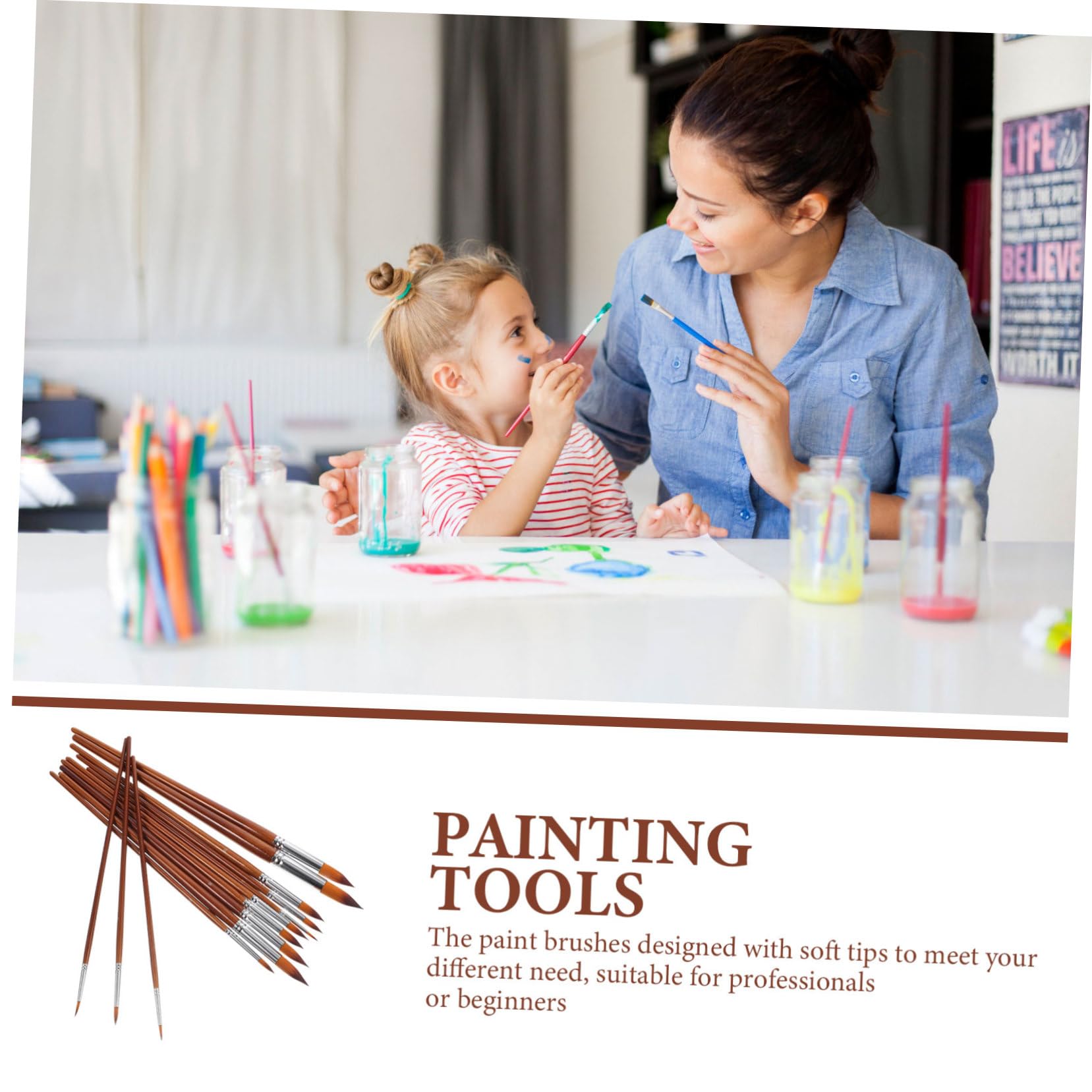 2 Set Di Pennelli Per Pittura Artistica Set Di Pennelli Per Pittura Pennelli Per Pittura Di Dettaglio Pennelli Per Acrilico Forniture Per Studenti Setole in Nylon Kit 13 Pezzi*2
