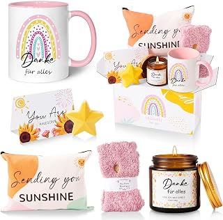 MUJUZE “Danke”Geschenke,Dankeschön Geschenke für Frauen,Thank You Gifts,Danke Tasse Set Geschenkbox-Danke für Alles,Dankeschön Geschenk für Colleague Erzieherin Women Help(Danke Geschenk)