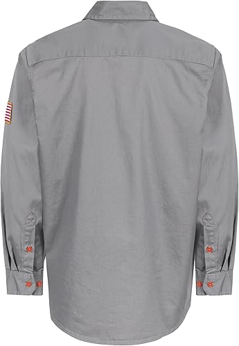 Miniatura 75 de BOCOMAL Camisas FR para hombre, resistentes al fuego, peso ligero, NFPA2112, camisa de soldadura ignífuga, acabado repelente al agua y al aceite
