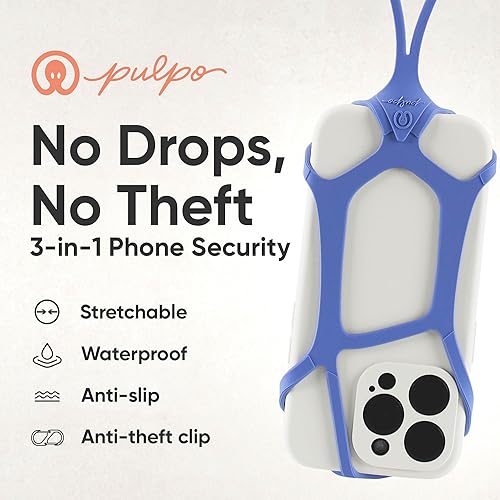 Miniatura 2 de Pulpo Safety Cell Phone Lanyard Lavender Fits Smartphones 6.1" to 6.8” - Anti Theft Phone Strap for Men & Women, Lanyards for Phones, Hiking Phone