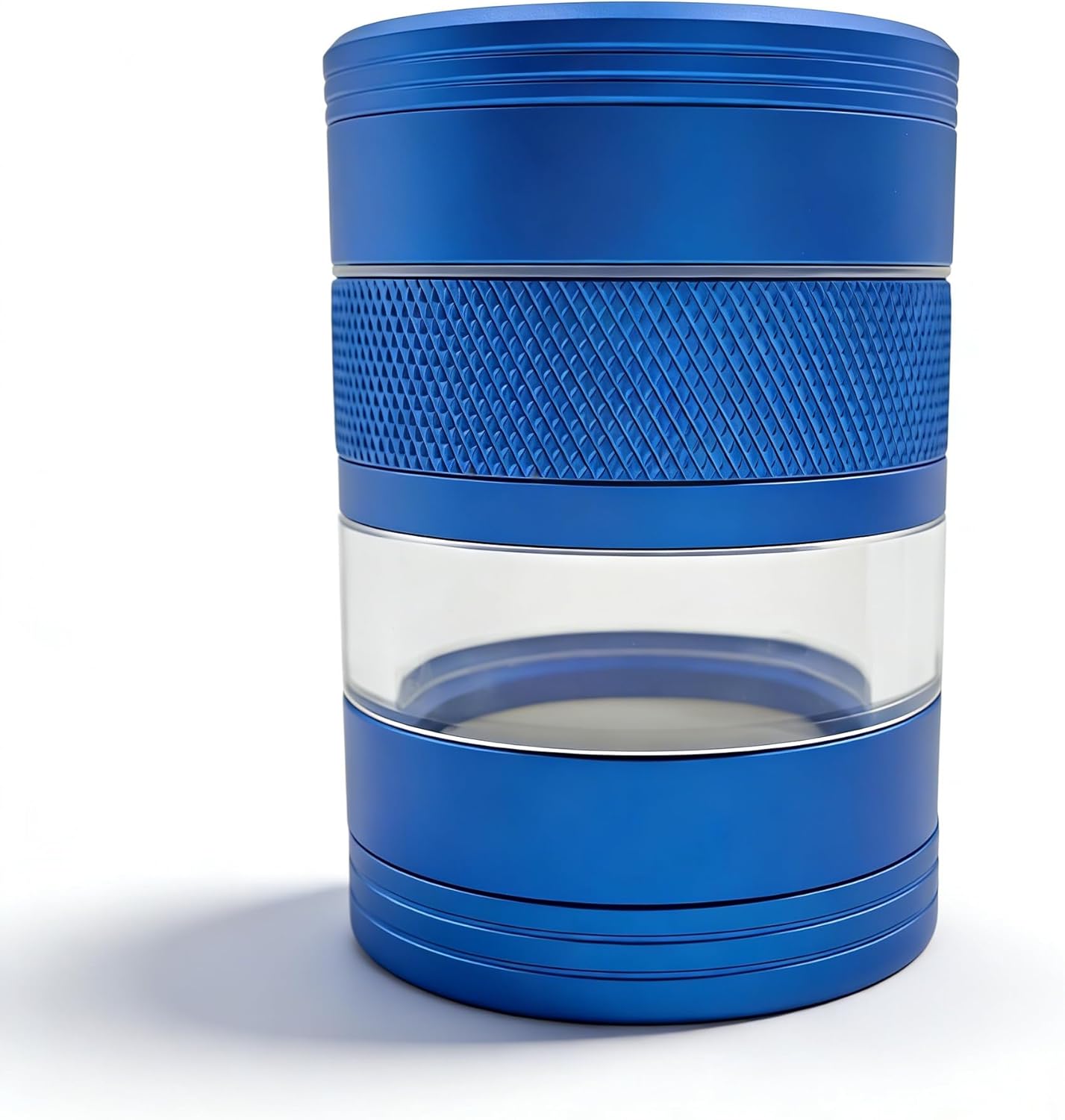 5-Layer Aluminum Spice Grinder, 55mm with Transparent Viewing Window, See-Through Design, 6 Colors (Purple)
