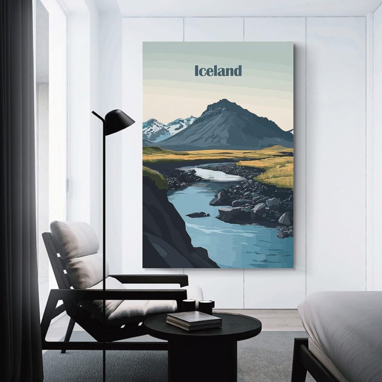 Junmoney Iceland Landscape Decorative Wall Artwork, 20x30inch(50x75cm), for Study, Office Or Focused Interiors, A Smart Decor Choice for Study Walls