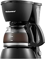 Elite Gourmet EHC4128 4-Cup Coffee Maker with Pause 'N Serve, Reusable Filter, Keep Warm - Compact Drip Brewer for Small Spaces, Black