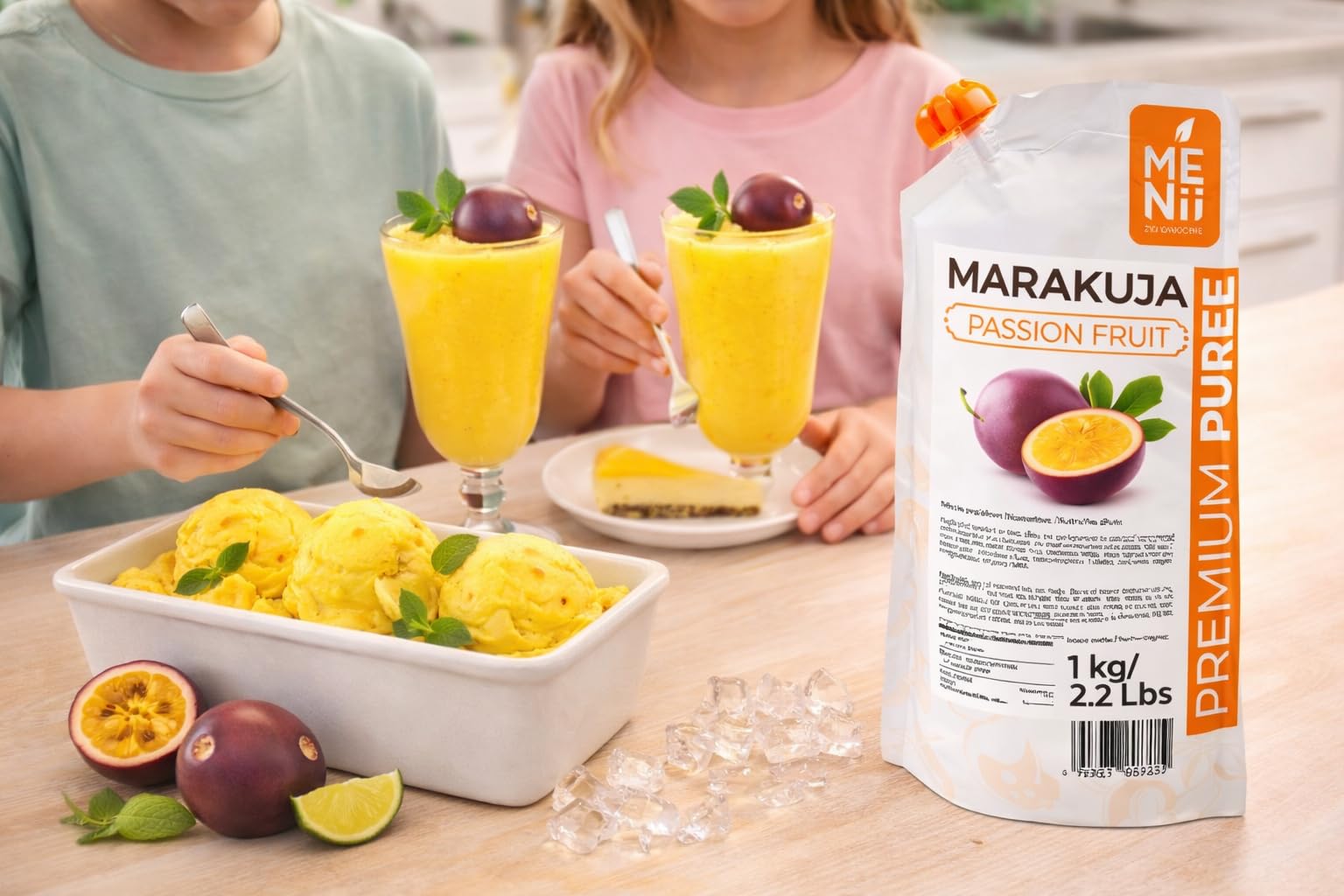 Puré de Maracuyá 1 kg – Fruta de la Pasión para Smoothies, Cócteles, Postres, Helados y Repostería – Sabor Tropical Intenso – Puré Premium