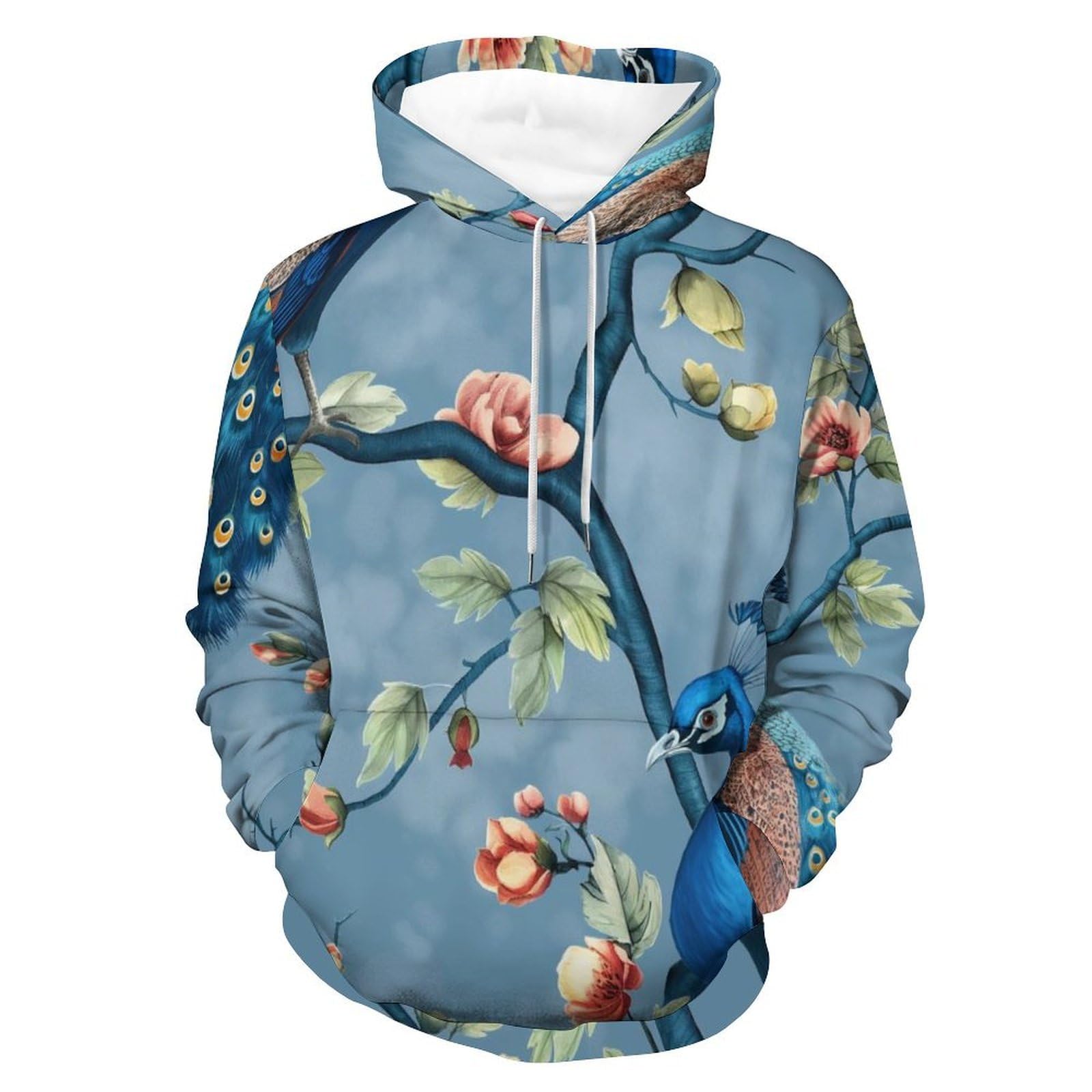 Sweat à Capuche Fleur de Paon Hoodie Chaud contre le Froid Actif - 8