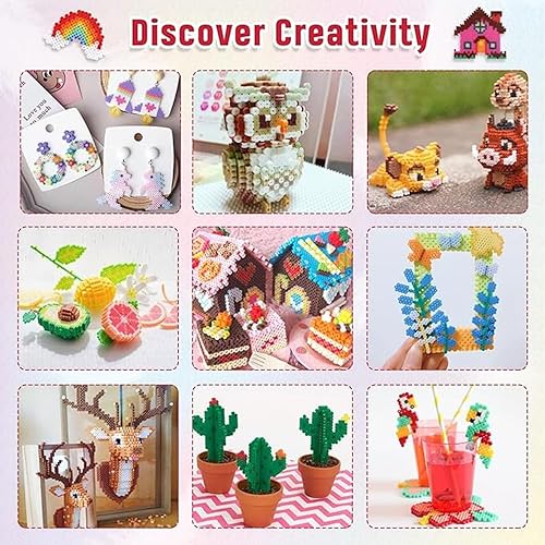 Miniatura 6 de Kit de cuentas de fusibles, 10000 piezas de 0.197 in, 36 colores (6 que brillan en la oscuridad), kit compatible con cuentas Perler (paquete de