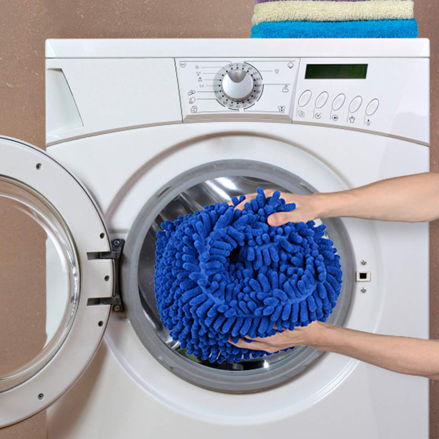 Soft Chenille Bath Mat - Blue -4