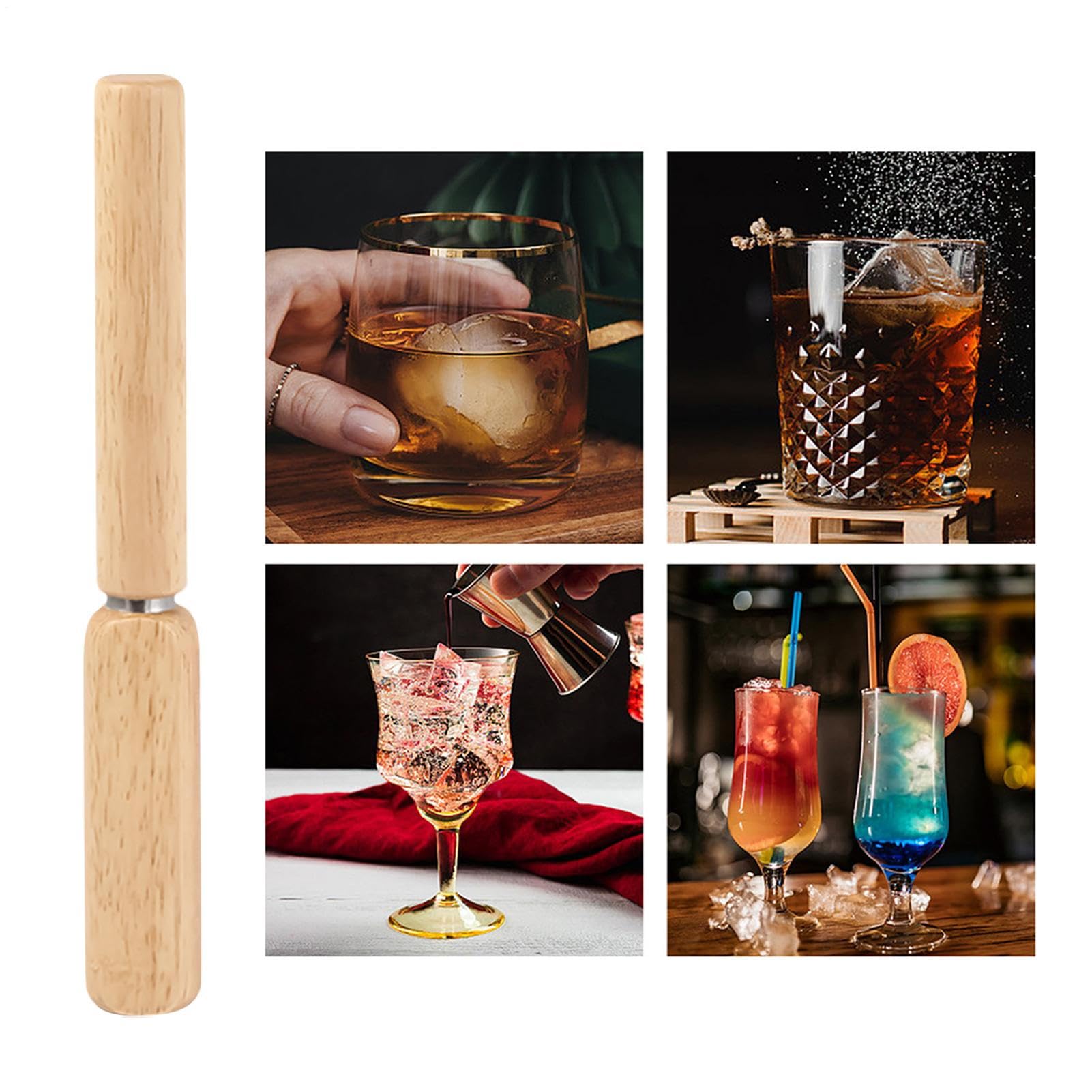 Generico Picchetto per Ghiaccio | Picchetto in Acciaio con Manico Legno per Rompere Ghiaccio | per Cocktail Bartending Frigorifero Bar Banchetto | Bartender