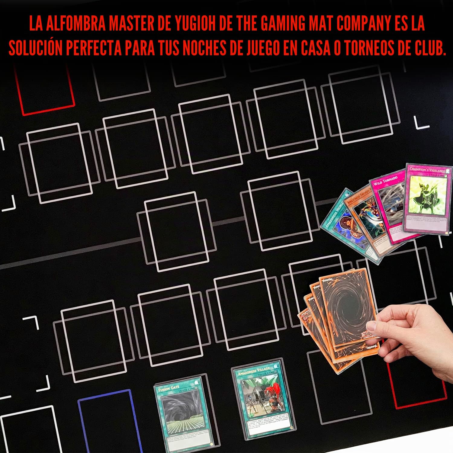 The Gaming Mat Company Tapete Compatible Yu-Gi-Oh! Master 2 Jugadores para Cartas – 59,7 x 66,3 x 0,2 cm Tapete TCG Grande Alfombrilla Mesa Juego Cartas Playmat Yu-Gi-Oh!