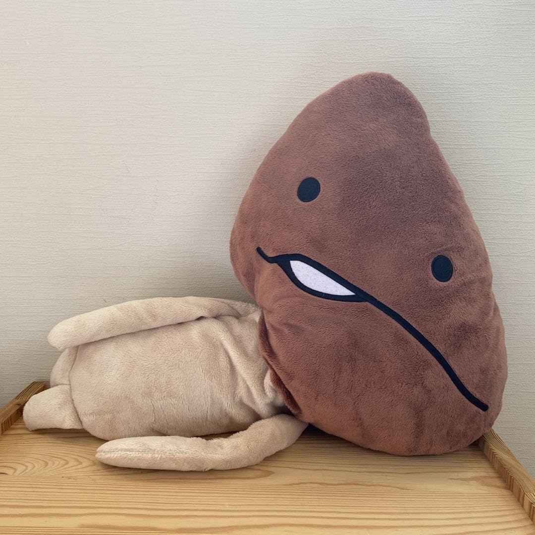 希少 レインボーなめこ 筒形クッション おさわり探偵なめこ