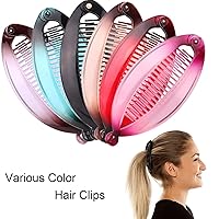 Vista 5 de Pinzas para el pelo de cola de pez y herramientas de sujeción para cabello fino, peines dobles de plátano para mujeres y niñas