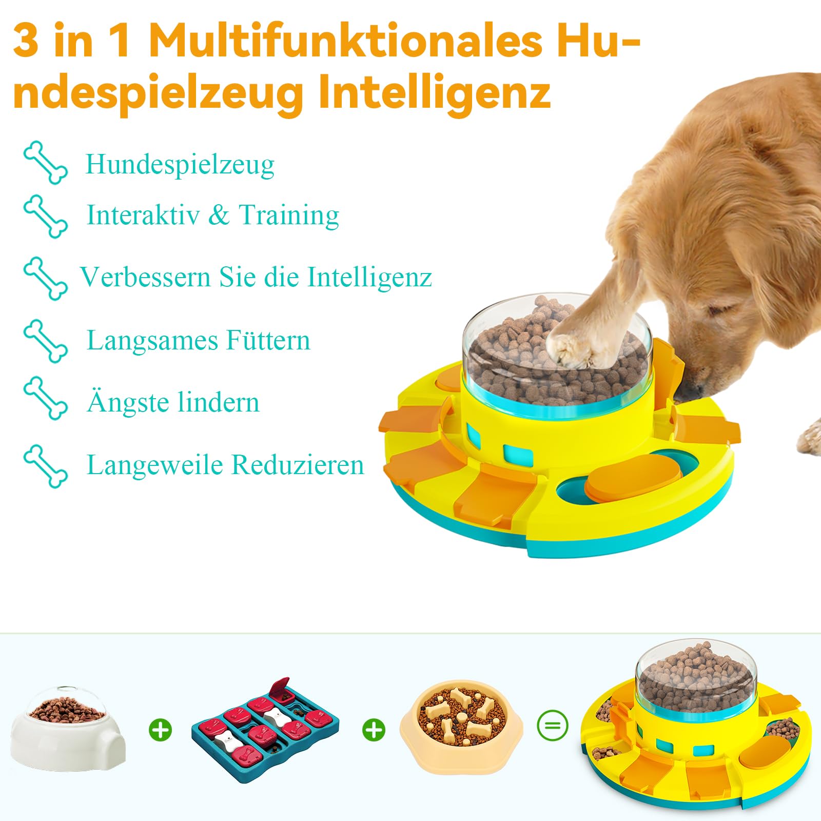 Hundespielzeug Intelligenz, Hunde intelligenzspielzeug für Hunde Kleine/mittlere/große Hunde Spielzeug intelligent-Stufe 2 (mittel)