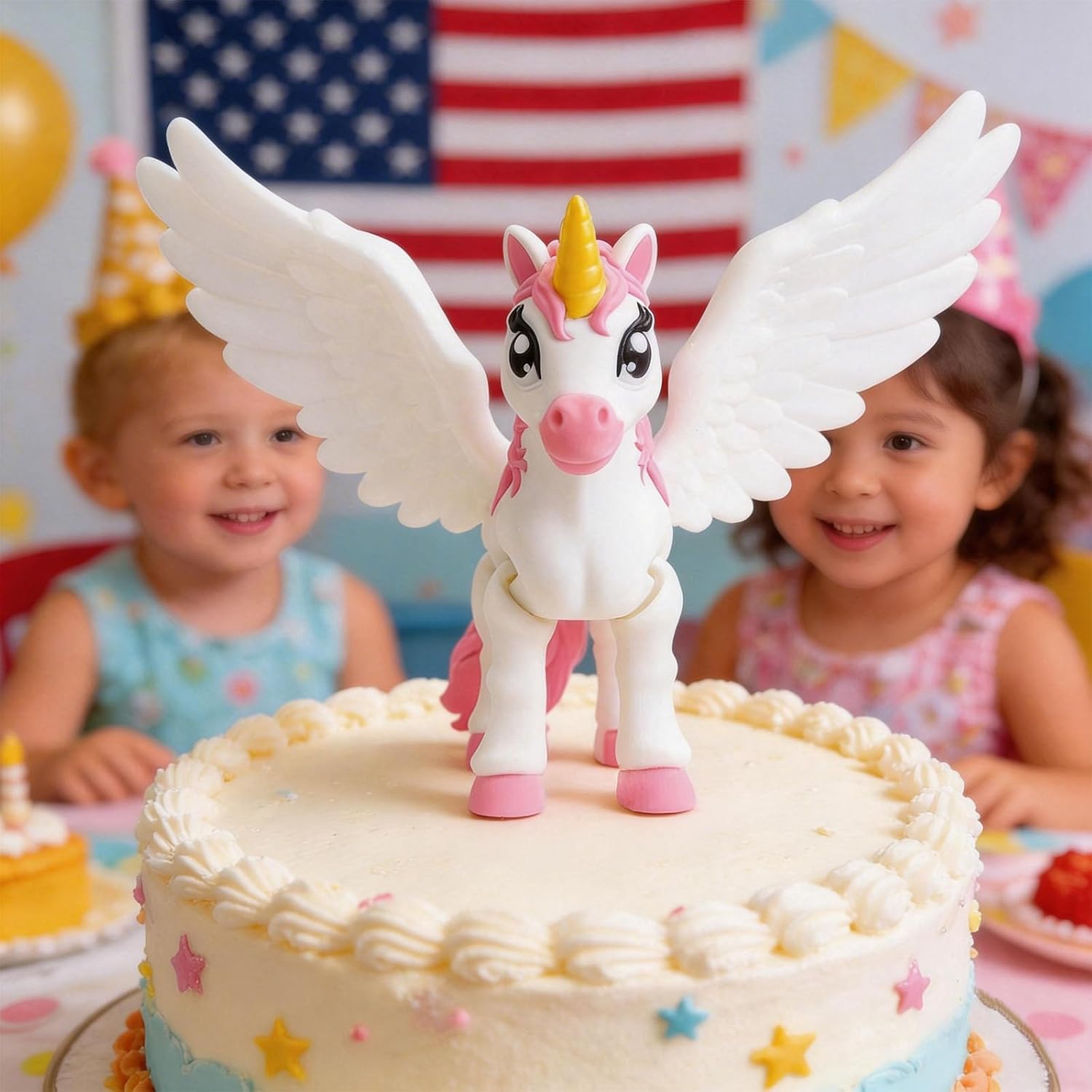 3D Printed Unicorn Toys, 7" Cute 3D Printed Animals Figurines Detailed Realistic Articulated Unicorn Fidget Toys for Cake Topper Party Favors Christmas Birthday Gift Easter Basket