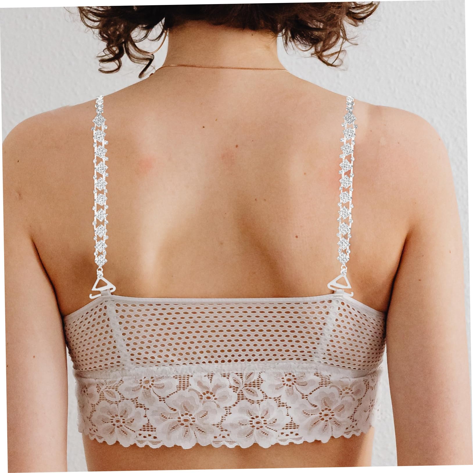 LIFKOME Correas Para El Vestido Sujetador Sin Tirantes Sin Costuras Doble Más Correas De Vestir Para Vestido Sin Tirantes Cadena De Sujetador De Metal Acrílico Silver