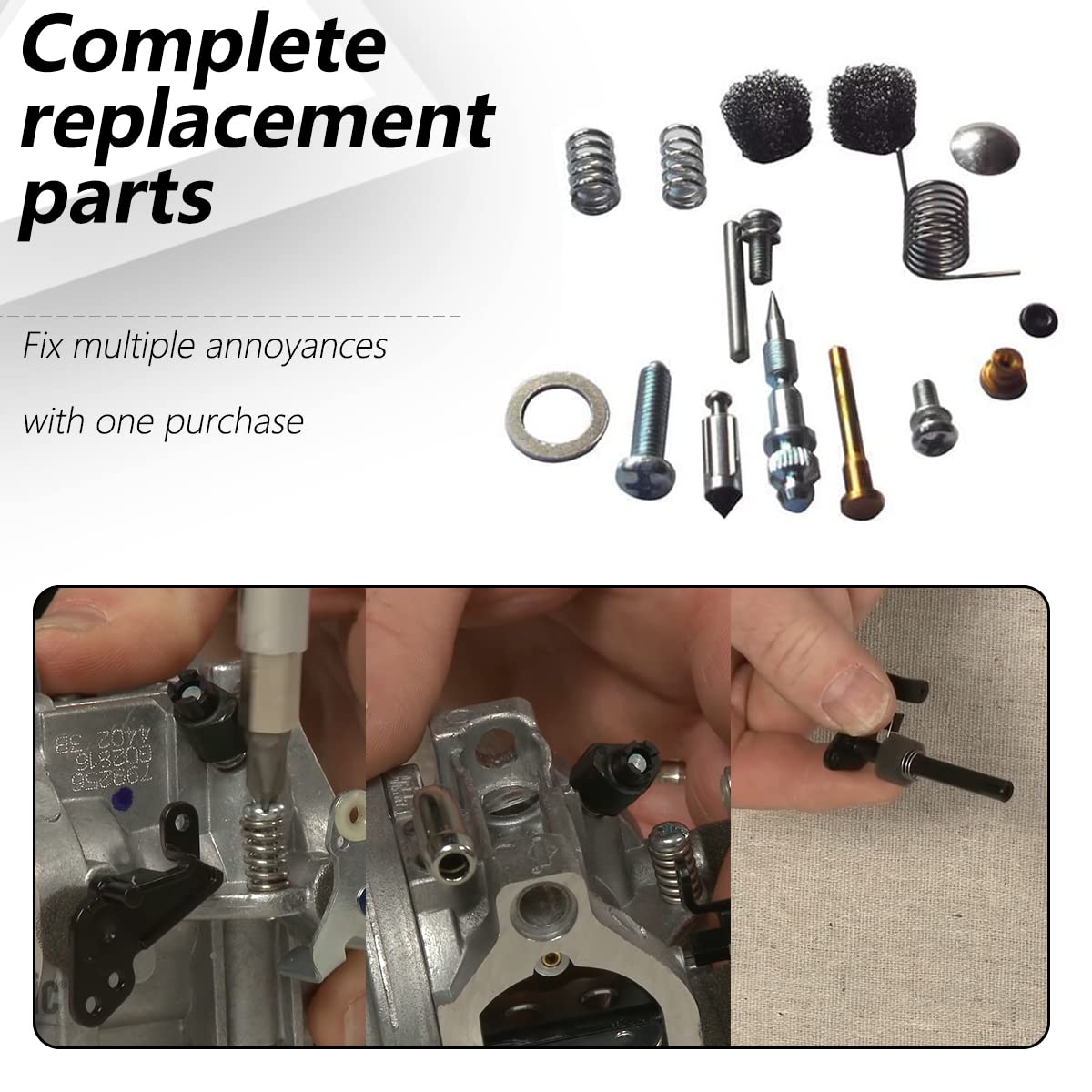 ZAMDOE 796184 Kit di ricostruzione per la revisione del carburatore per Briggs & Stratton 698787 699900 699521 698777 699813 692138 per Craftsman da 11HP a 19HP 210807 212702 212802 Carburatore