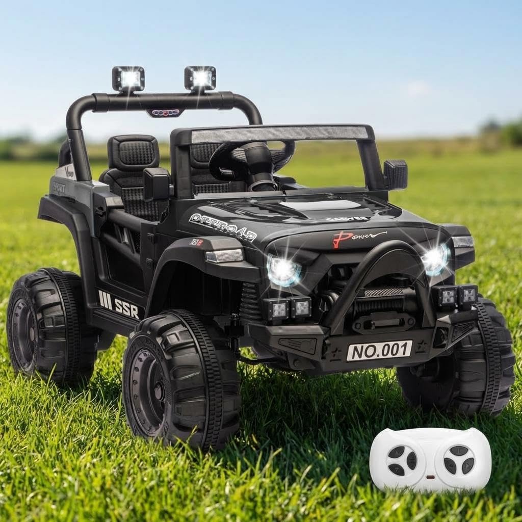 12V Kids Electric Ride on Car, Toddler Electric Vehicle with Parent Remote Control, Safety Seat Belt, Lockable Doors, Spring Suspension & Bluetooth Music, Battery Powered Ride on Toy for 3-8 Years Old