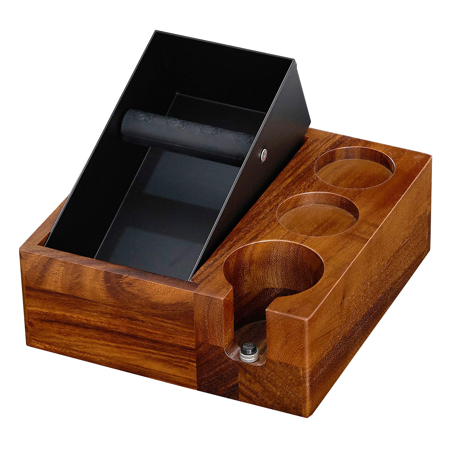 Stacja tampera, stacja do espresso i pudełko na ubijki, tamper espresso, tamper do kawy, organizer na akcesoria do kawy, z rozdzielaczem sitka, akcesoria do krążka (58 mm)