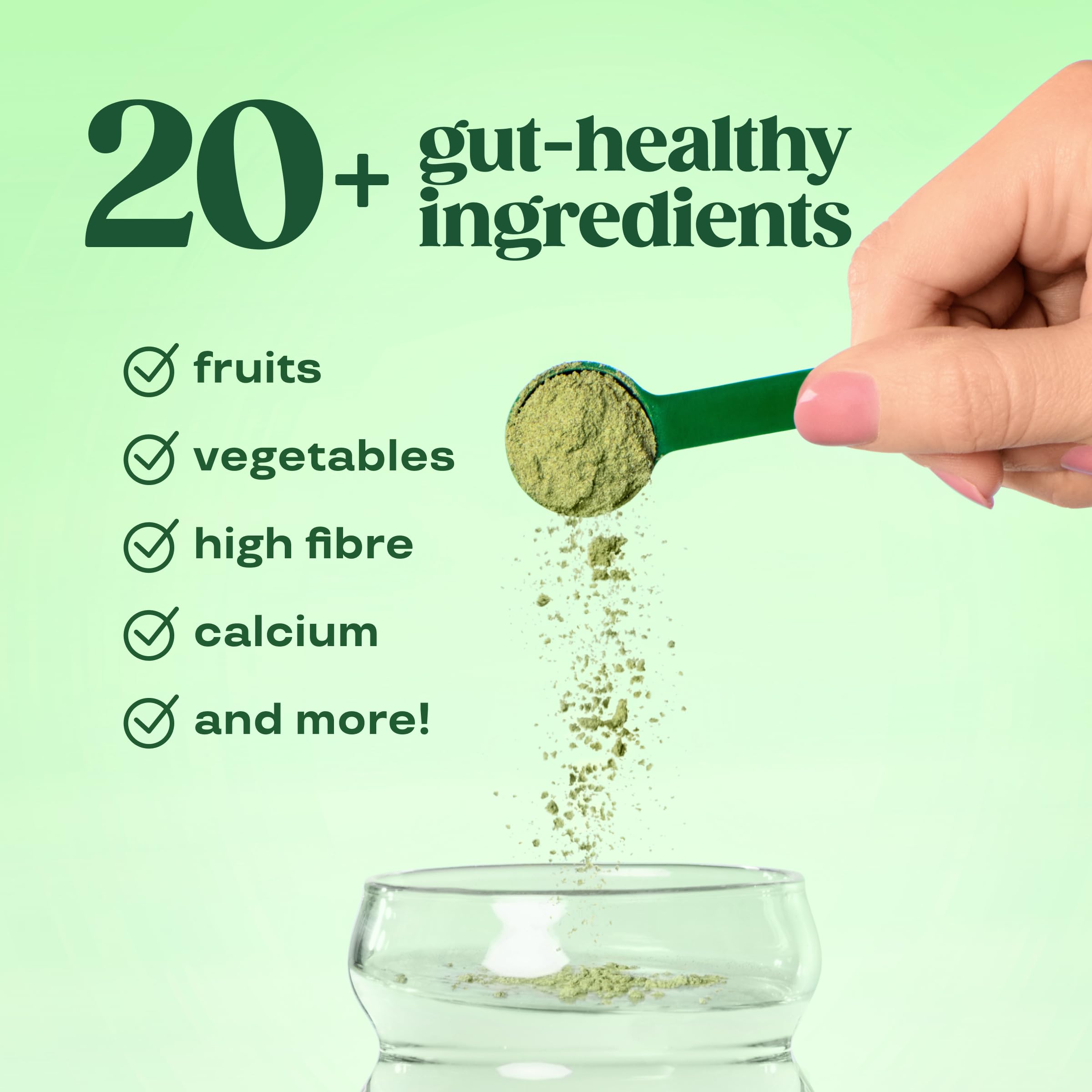Bloom Nutrition Super Greens Pulver Erdbeer-Kiwi (30 Portionen) mit Probiotika, Verdauungsenzymen, Spirulina & Chlorella, zuckerfrei